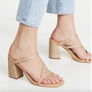 KAANAS Women’s Bali Naked Gold Yute Heels, Size 7